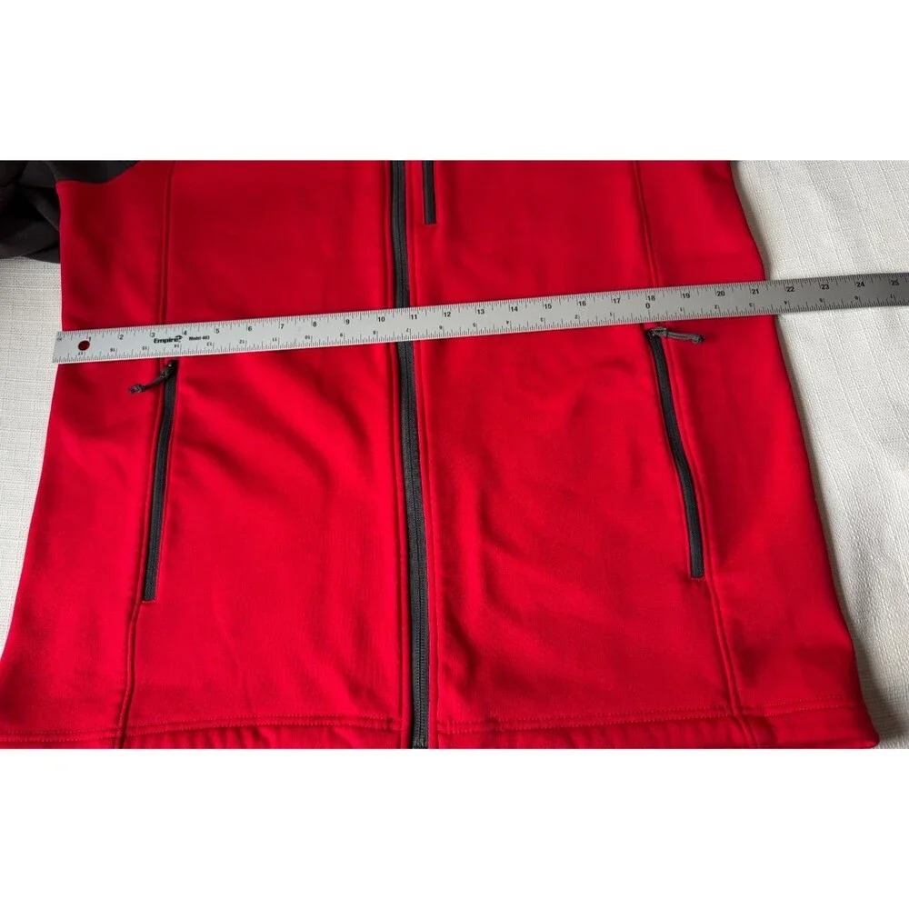 The North Face Soft Shell Jacket Mens Large Red Black Full Zip Fleece Lined